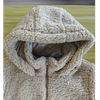 Gemixte pufferjas van fleece en lak met verstelbare capuchon 