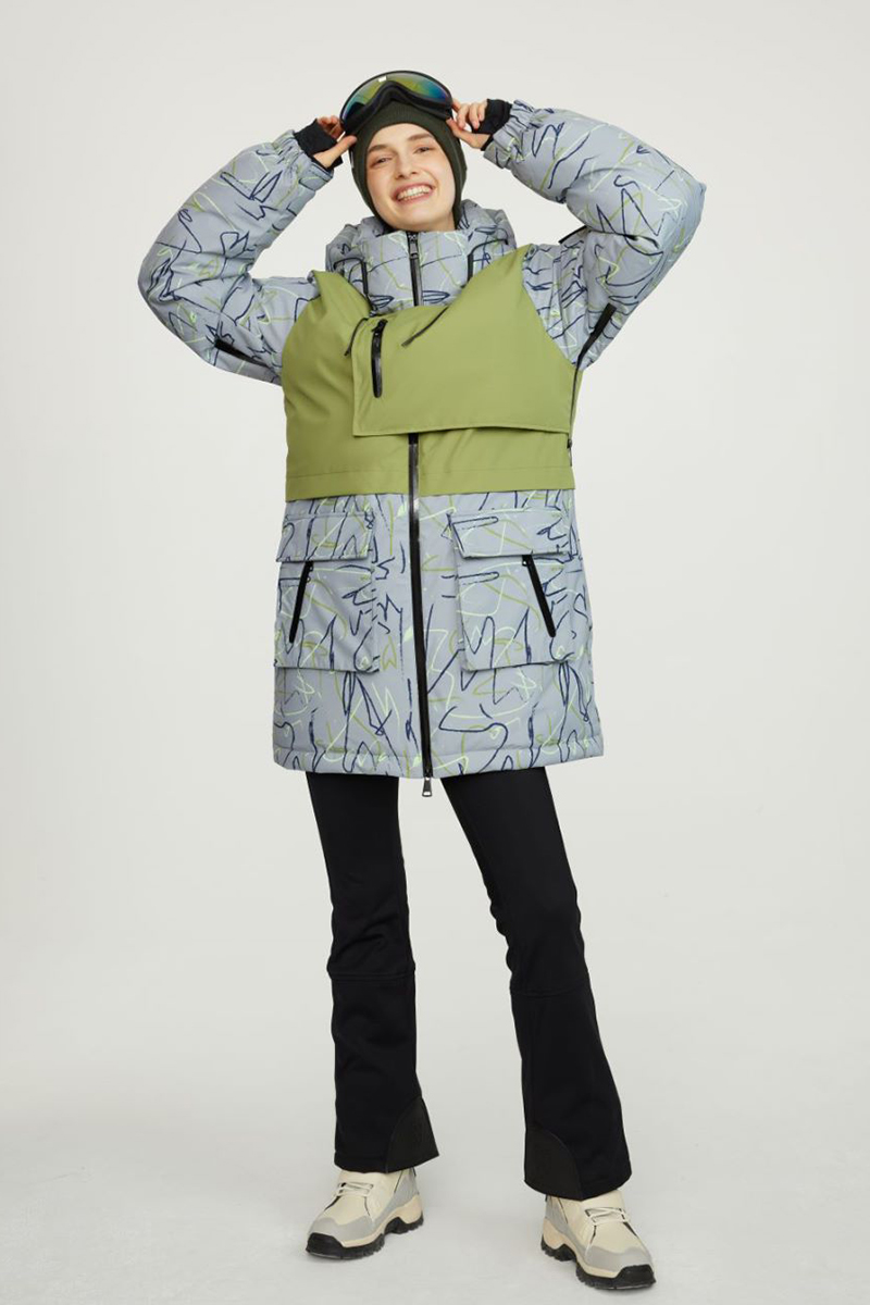 Damen-Parka mit Print
