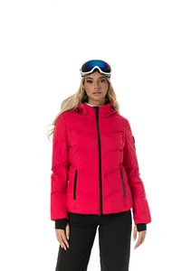 Skijacke mit Kapuze und Schneegamaschen Rot