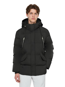 Funktioneller Parka mit Kapuze mit Stehkragen und unsichtbaren Druckkn&ouml;pfen