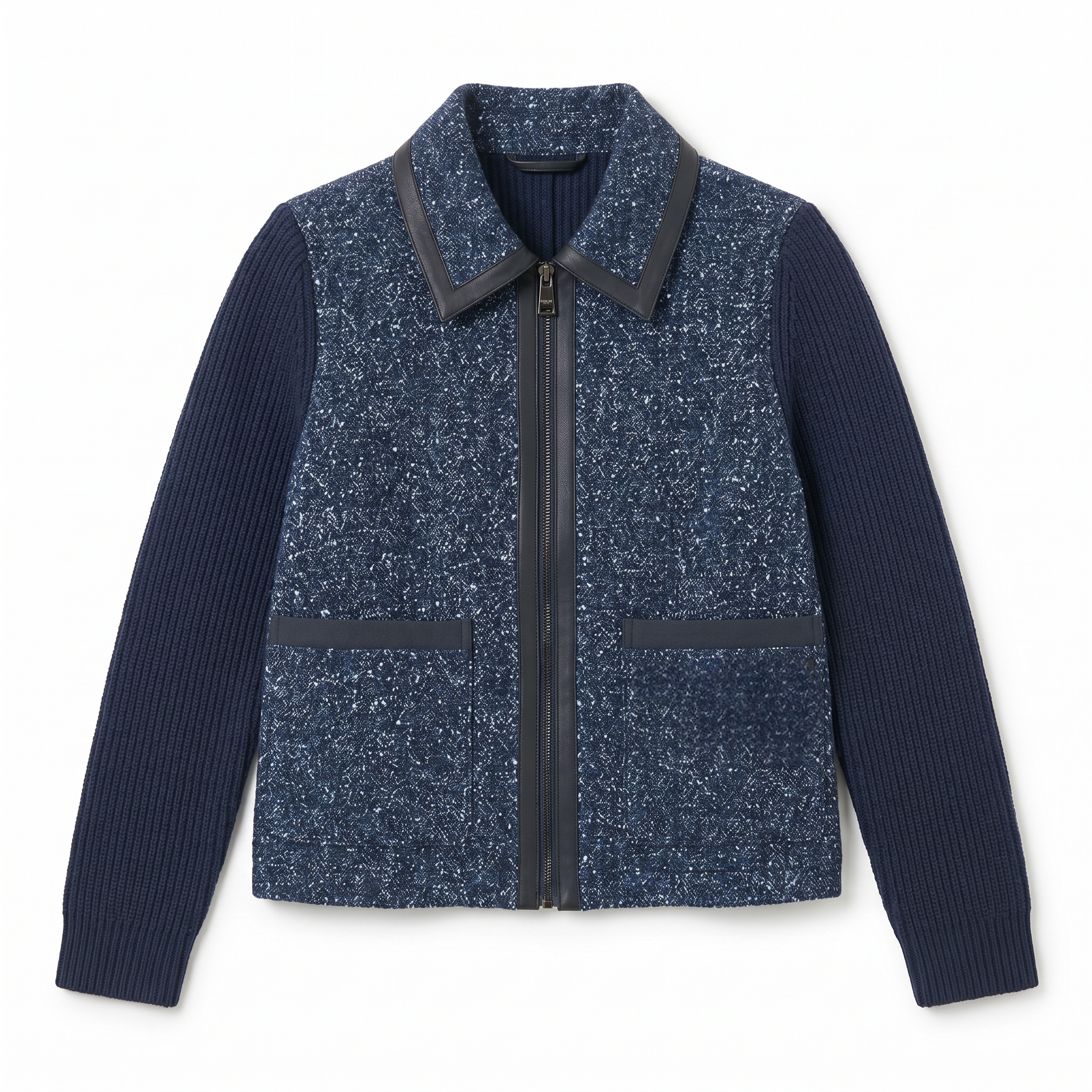 Parisini-inspirati Tuedam Knit Hybrid Jacket - aqua-repellens, Contra Binding, Tailored Short Silhouette