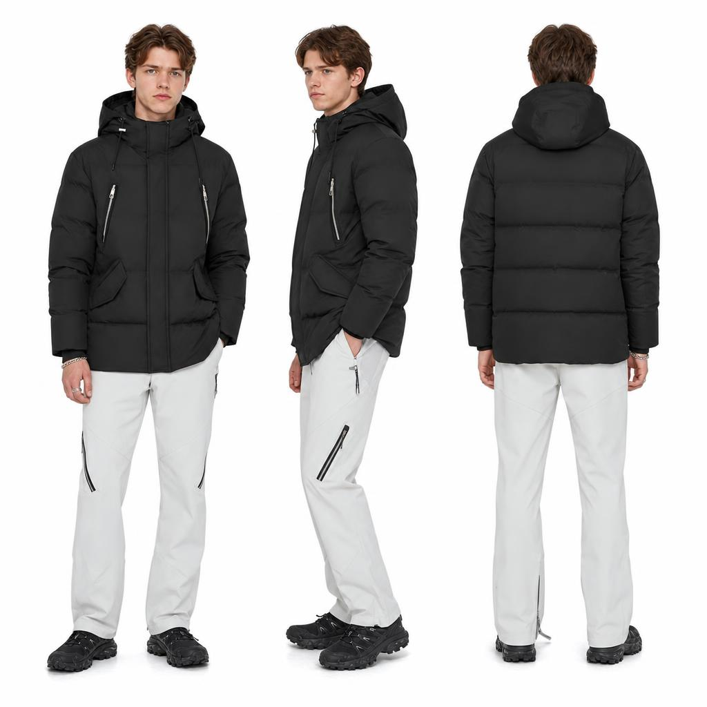 Funksionele Parka met staankraagkap en onsigbare klikbesonderhede