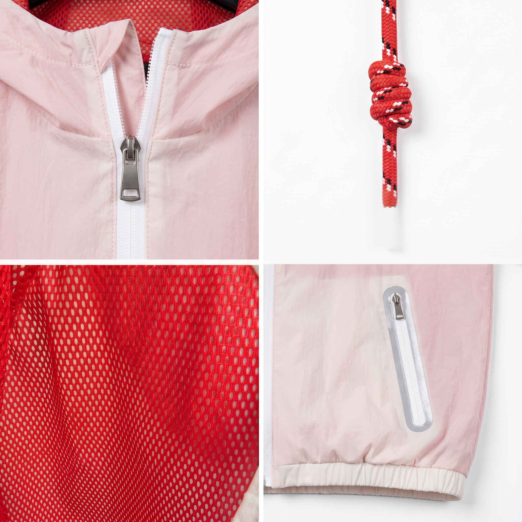 Giacca a vento idrorepellente bicolore da donna – Foderata in rete, nylon opaco, giacca casual da esterno