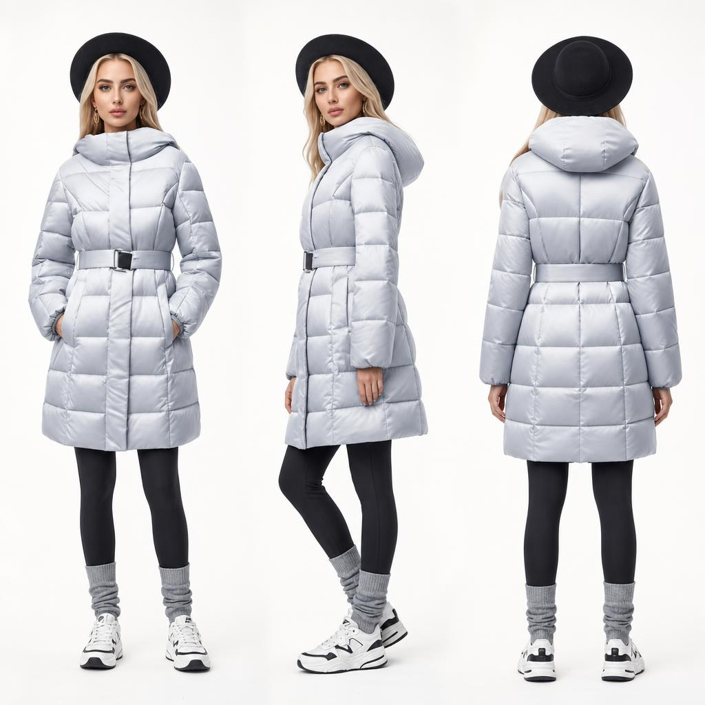 Naka-istilong Ultra - Light Long Women's Down - parang Puffer Coat