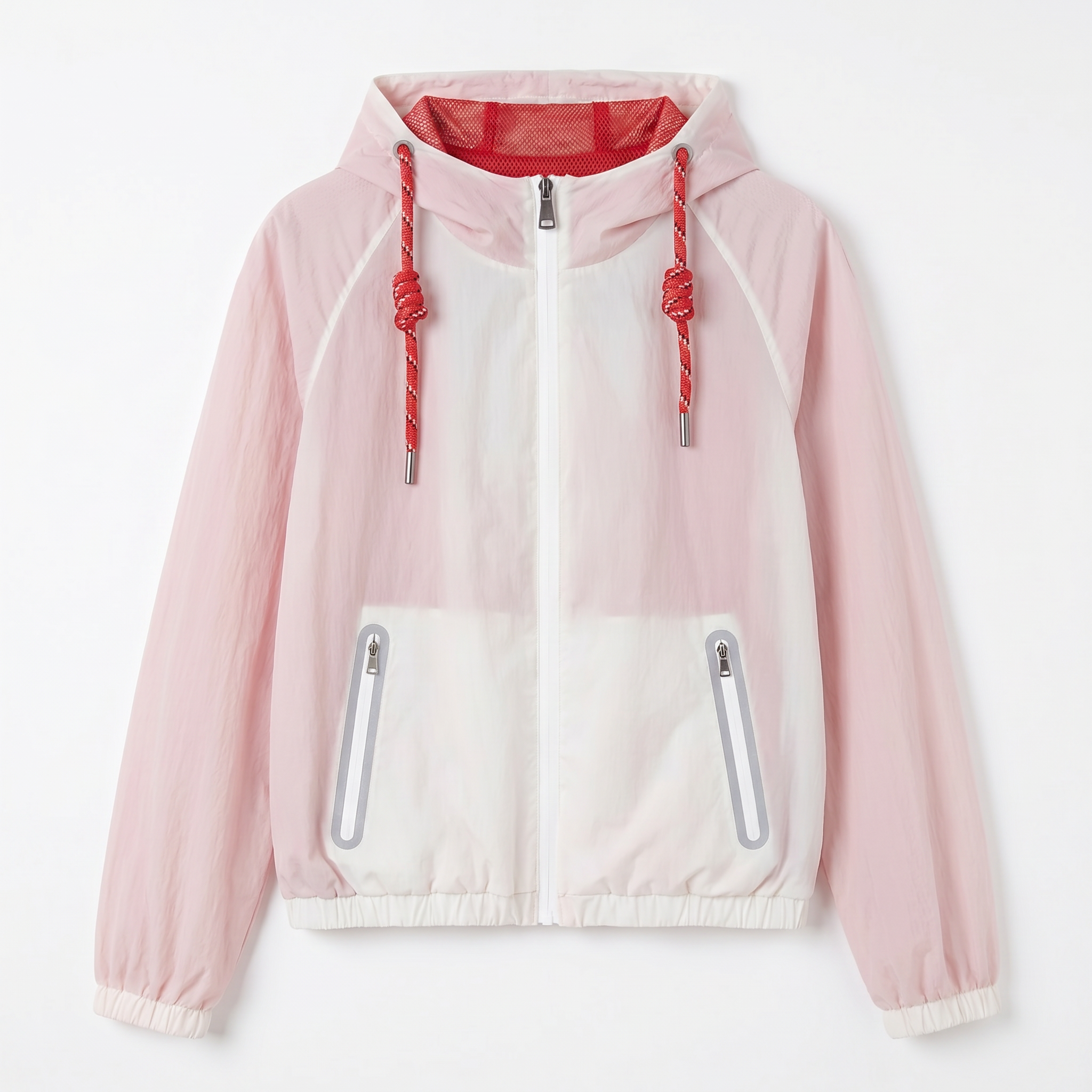 Giacca a vento idrorepellente bicolore da donna – Foderata in rete, nylon opaco, giacca casual da esterno