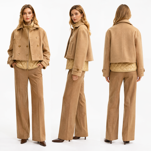 Jaket Kerah Blazer 2-in-1 Wanita yang Dapat Dilepas dengan Rompi Berlapis 